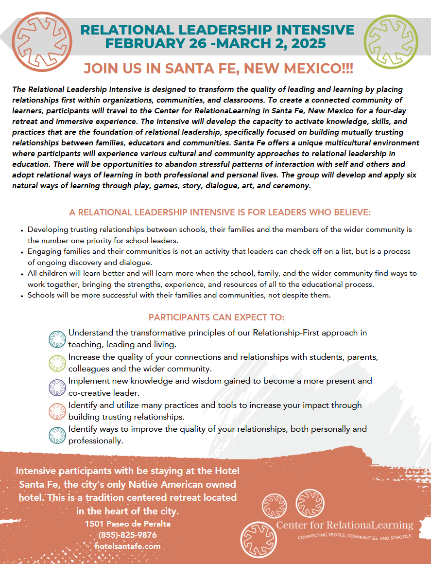 Relational Leadership Intensive Flyer Santa Fe, New Mexico