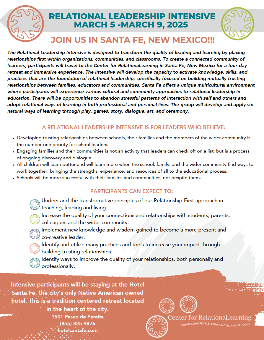 Relational Leadership Intensive Flyer Santa Fe, New Mexico