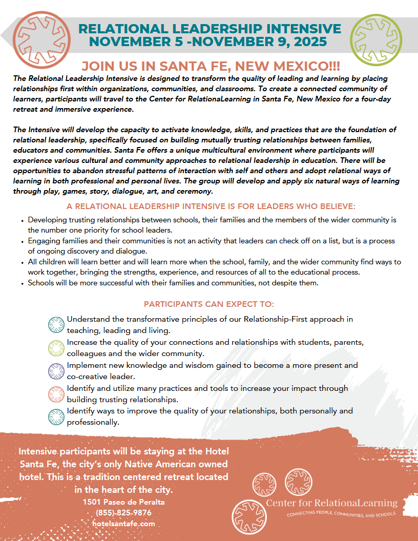 Relational Leadership Intensive Flyer Santa Fe, New Mexico